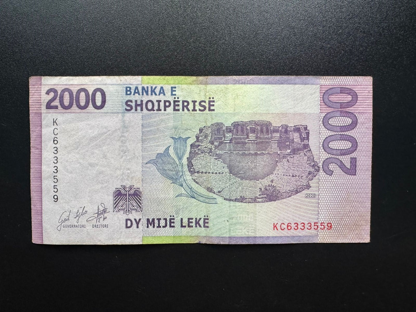 Albania 2000 Leke Banknote 2020 VF-Circulated Paper Bank Bill P-W79