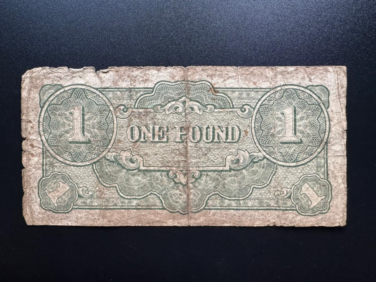 Japanese Goverment Oceania 1 Pound Banknote 1942 Old Circulated WW-ii Bank Bill