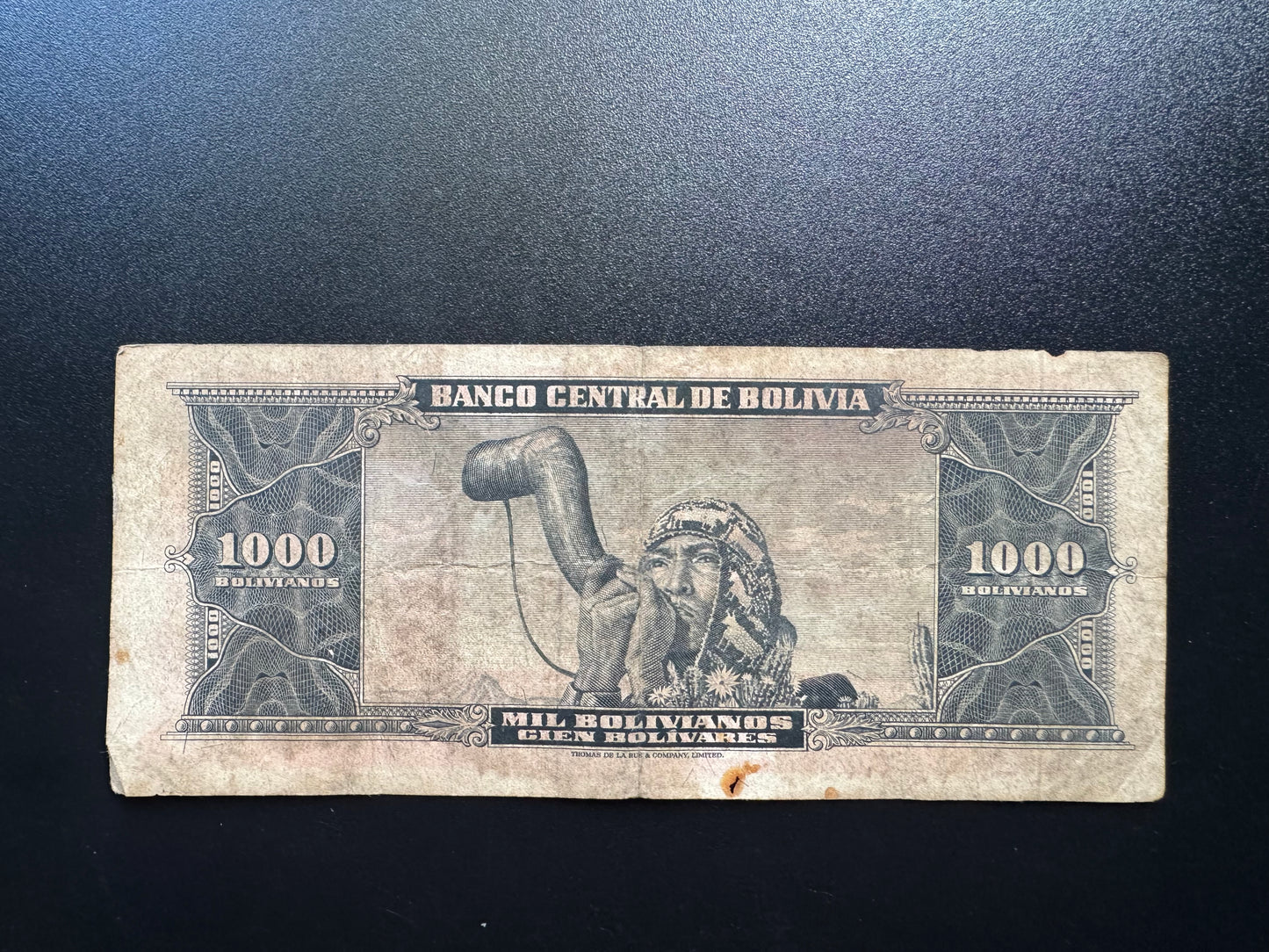 Bolivia 1000 Bolivianos Banknote 1945 old Circulated Paper Bank Bill P-149(1)