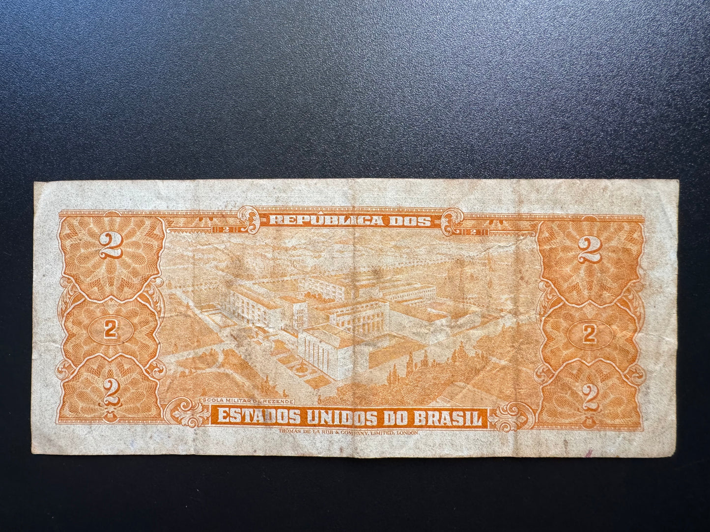 Brazil 2 Cruzeiros Banknote 1956-58 old Circulated Paper Money Bank Bill P-157Ab