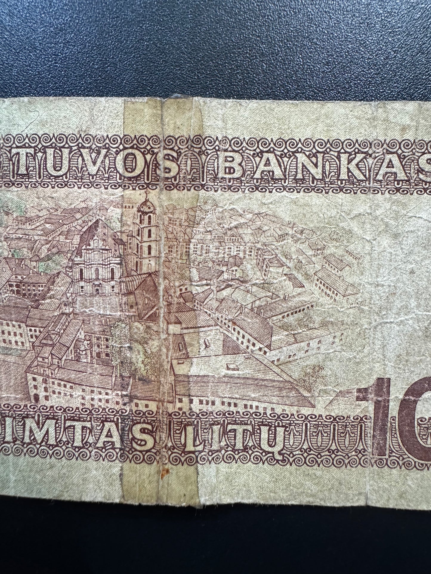Lithuania 100 Litas Banknote 1991 Old Circulated Paper Money Bank Bill P-50