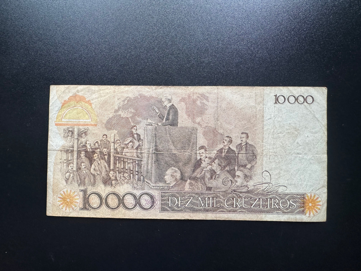 Brazil 10000 Cruzeiros Banknotes 1984 Old Circulated Paper Money Bank Bill P-206