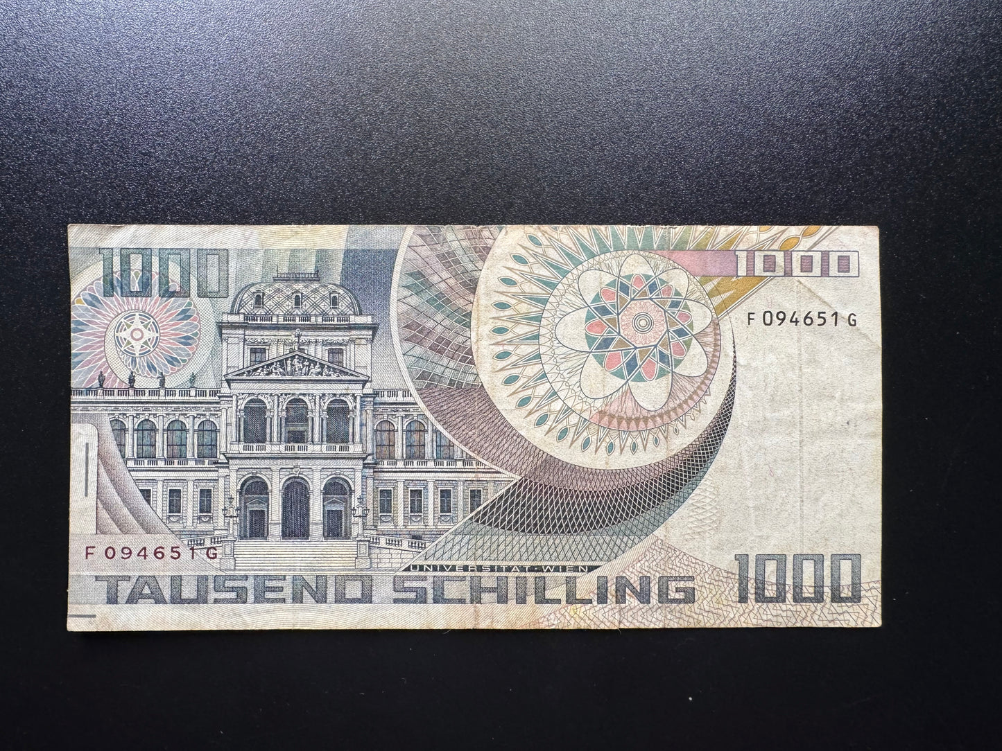 Austria 1000 Schilling Banknote 1983 old VF-Circulated Rare Paper Money Bill P-152