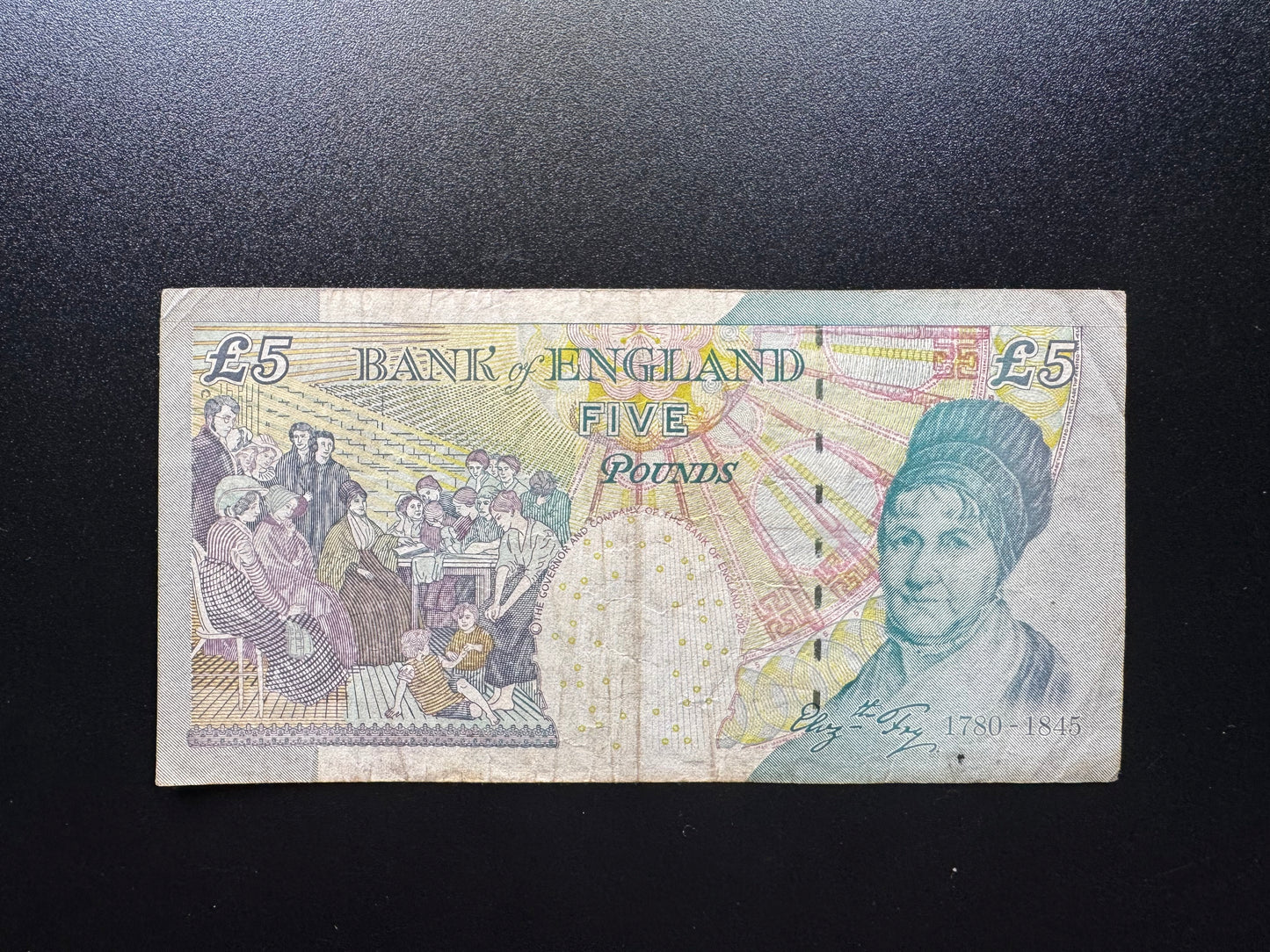 England 5 Pound GBP Banknote 2002 old Circulated Paper Money Bank Bill P-391d