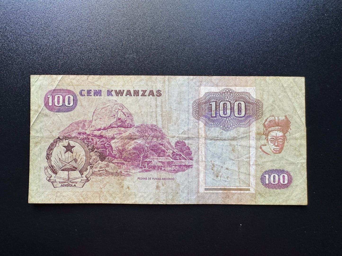 Angola 100 Kwanzas Banknote 1991 Old Circulated AA Prefix Paper Bank Bills P-126