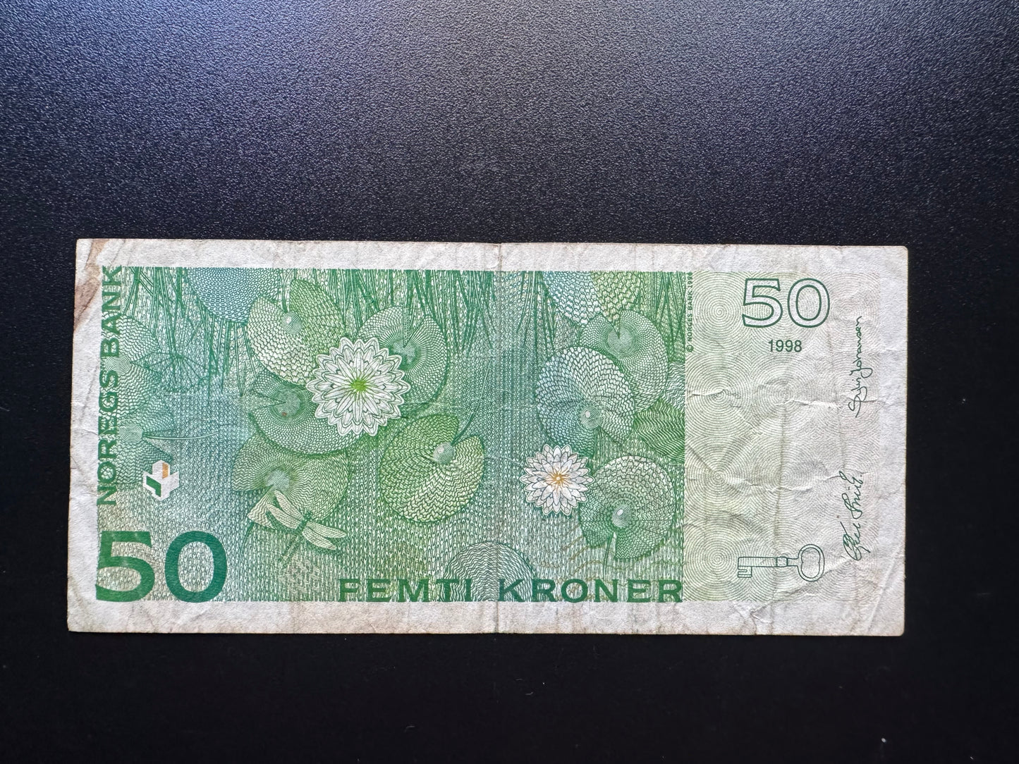 Norway 50 Kroner Banknote 1998 old Circulated Paper Money Bank Bill P-43