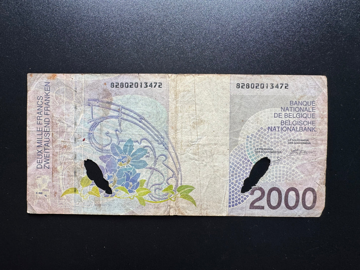 Belgium 2000 Francs Banknote 1994-2001 Old Rare Circulated Bank Bill P-151
