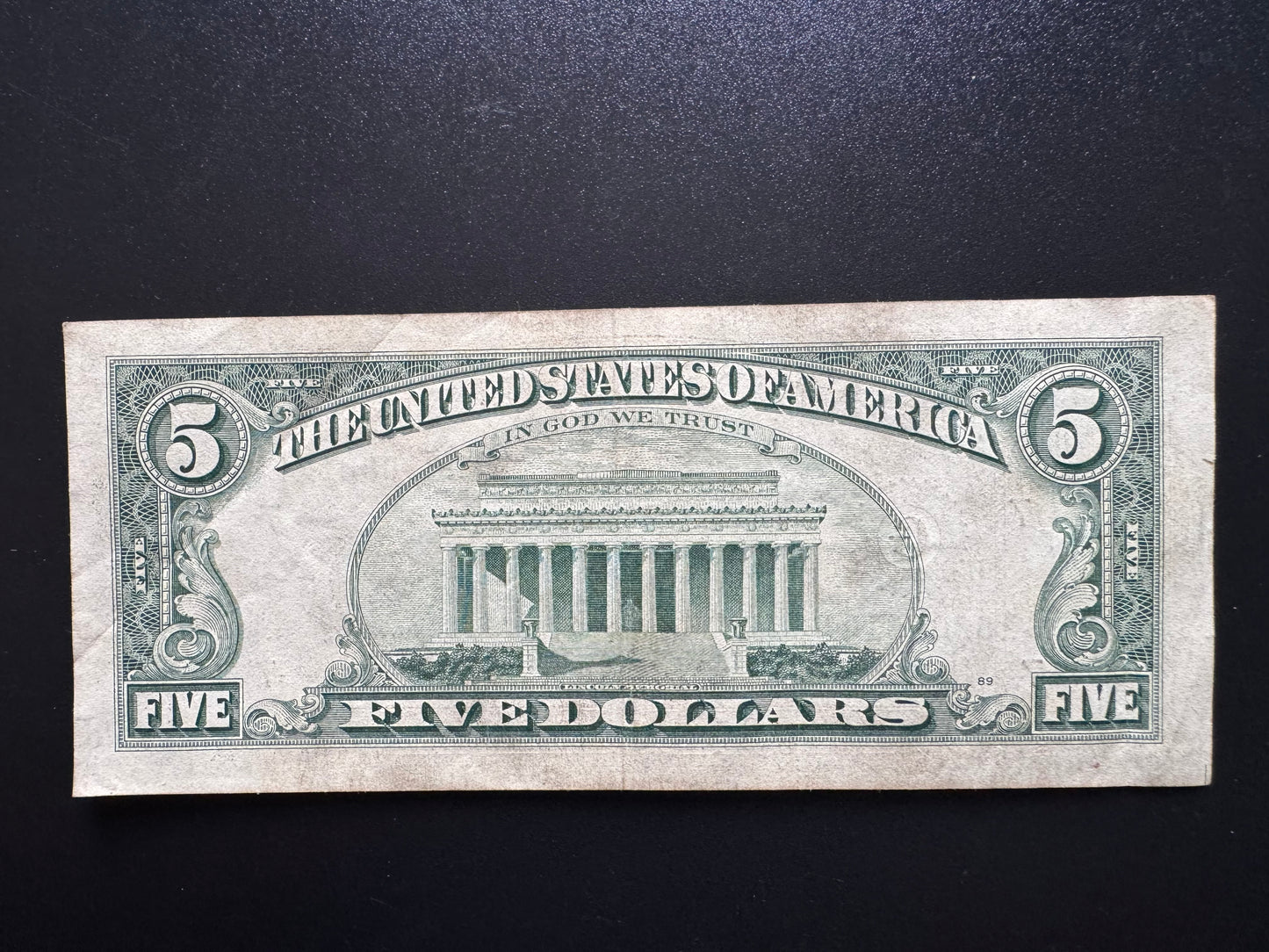 USA US $5 Dollar 1995 Old Circulated Banknote G - Chicago Bank Bill P-498