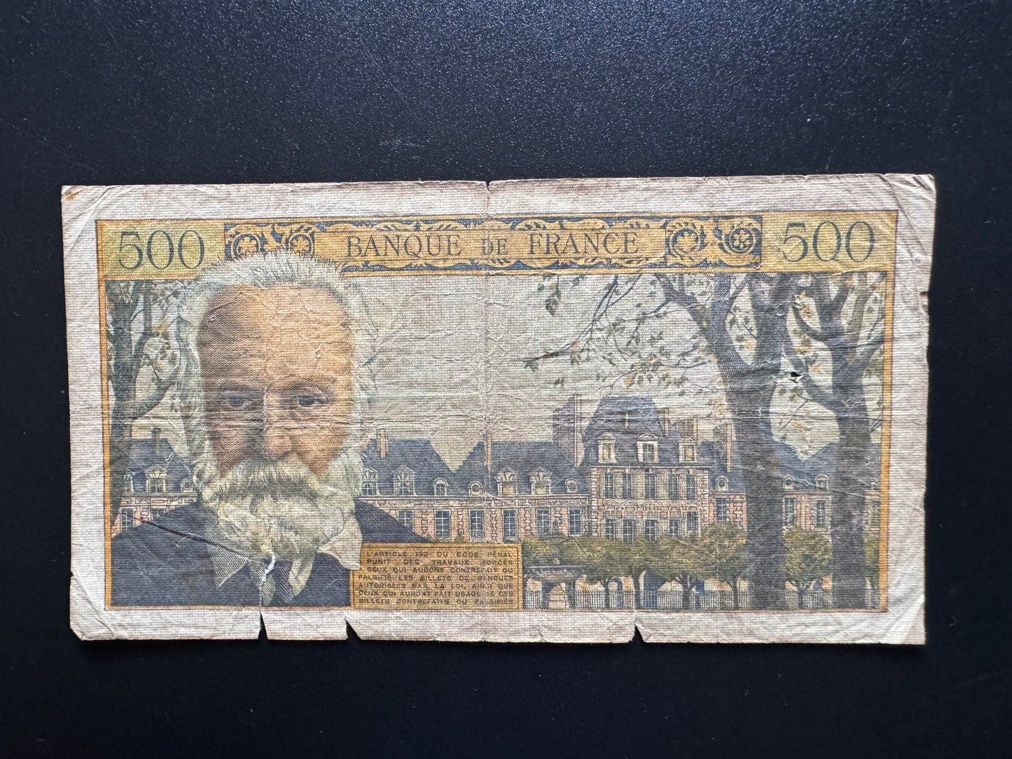 France 500 Francs Banknote 1954 old Circulated Paper Bank Bill Note P-133