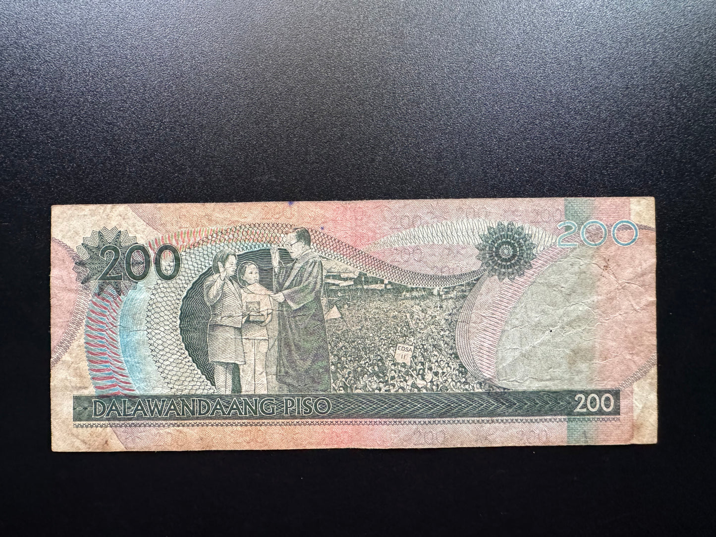 Philippines 200 Pesos Banknote 2002 Old Circulated Paper Money Bank Bill p-195
