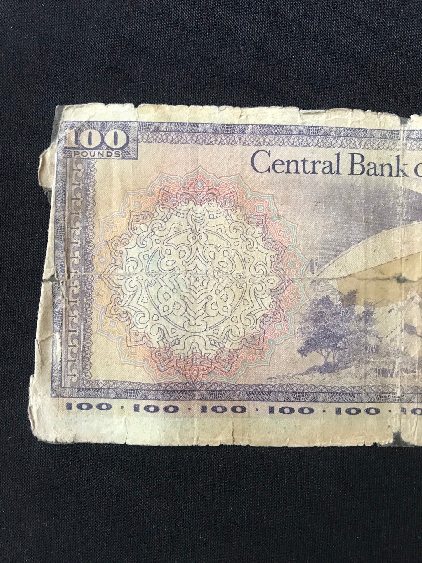Syria 100 Pounds Banknotes 1971 Old Rare Circulated Bank bill Paper Money P-98c