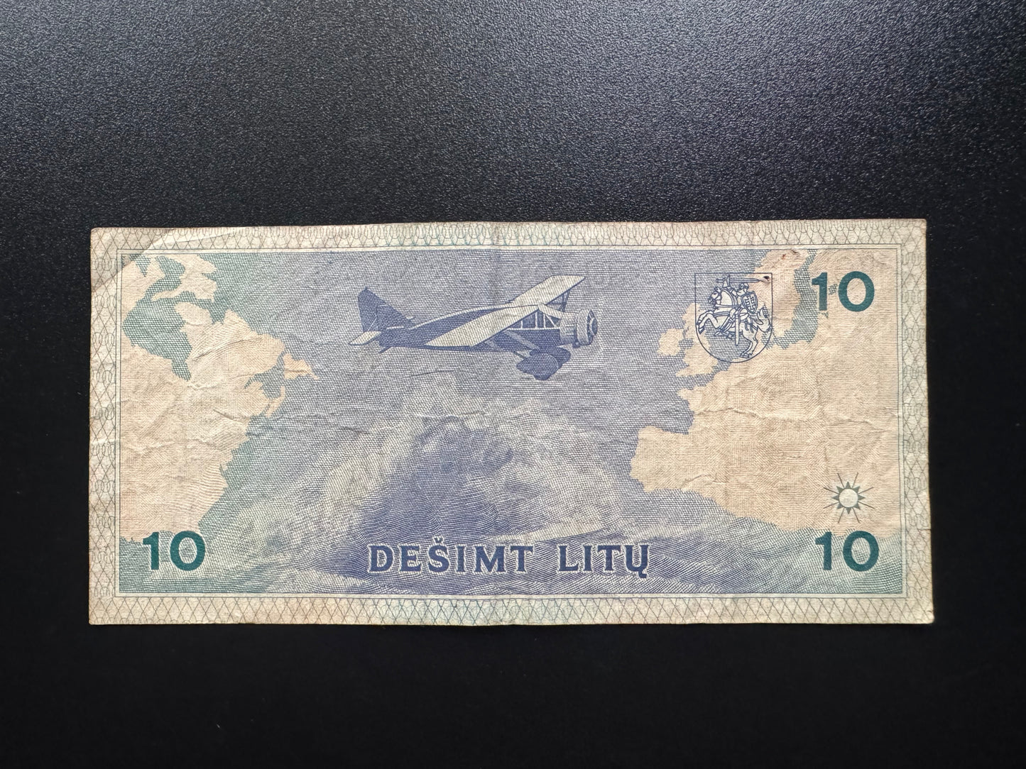 Lithuania 10 Litas Banknote 1993 Old Circulated Paper Money Bank Bill P-56