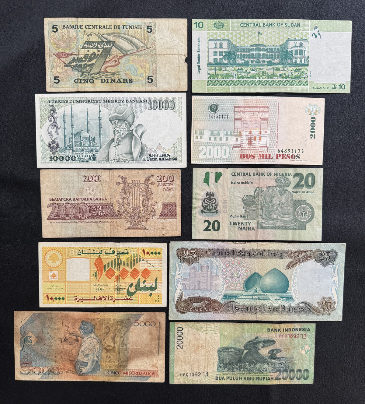 10 Pcs Mixed Collectible Banknotes | World Banknote Lot from 10 Different Countries – Set 09