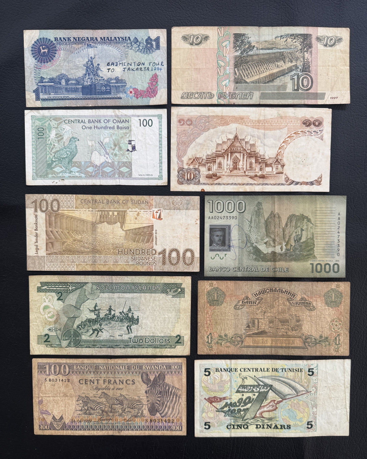 10 Pcs Mixed Collectible Banknotes | World Banknote Lot from 10 Different Countries – Set 21