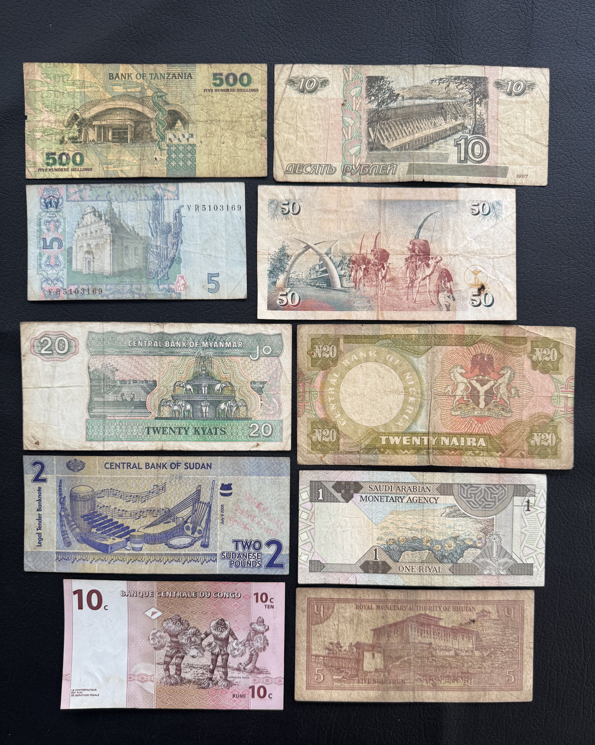 10 Pcs Mixed Collectible Banknotes | World Banknote Lot from 10 Different Countries – Set 25