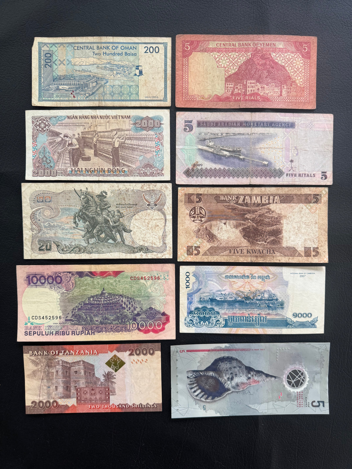 10 Pcs Mixed Collectible Banknotes | World Banknote Lot from 10 Different Countries – Set 28