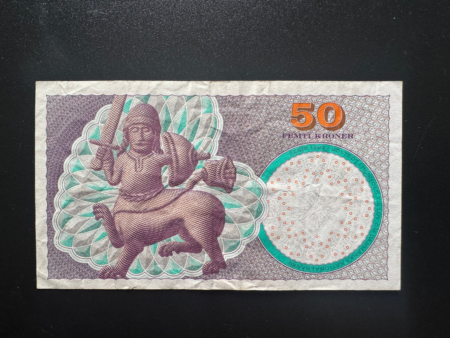 Denmark 50 Kroner Banknote 2006 Old Circulated Paper Money Bank Bills P-60c