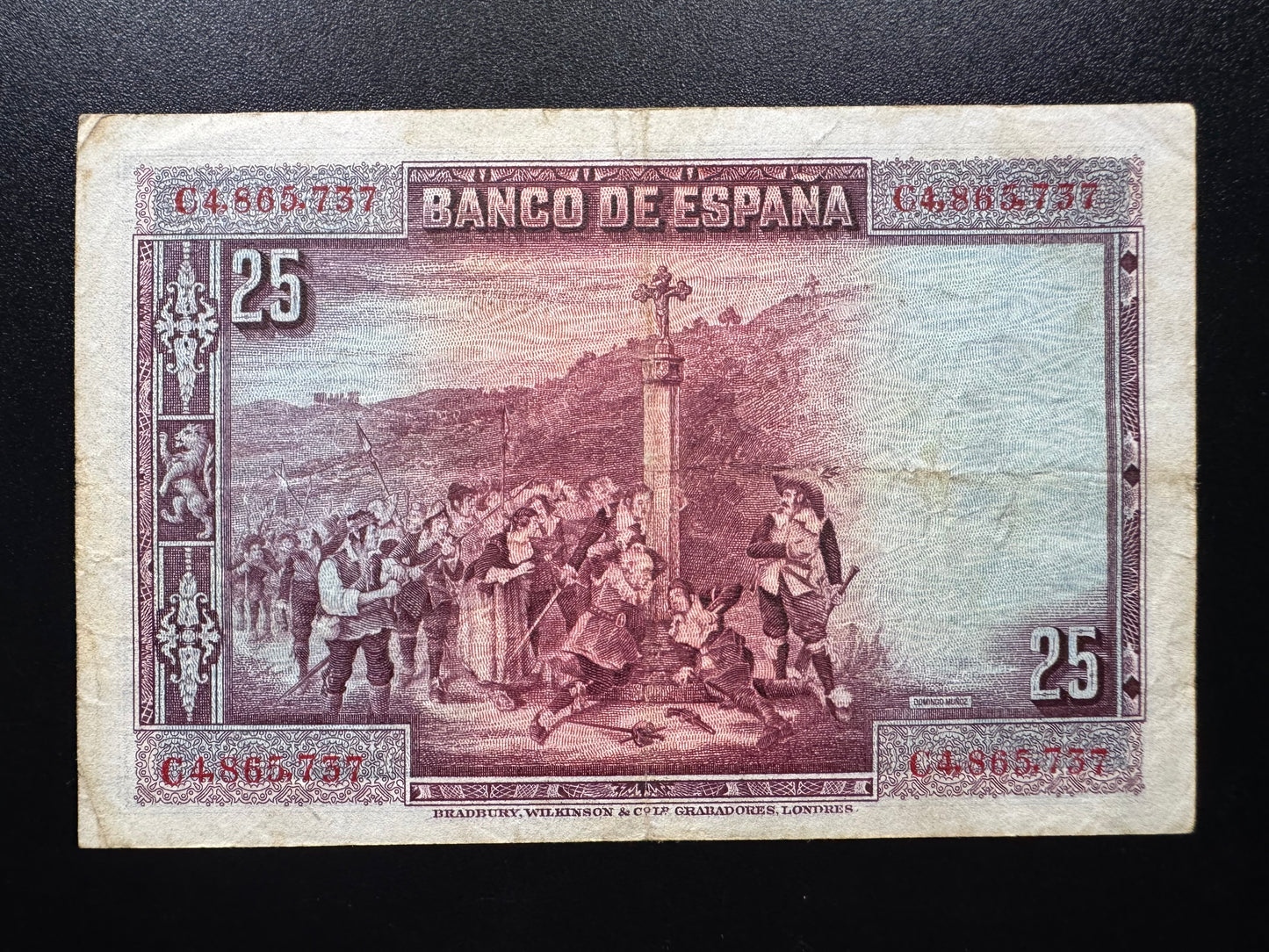 Espana / Spain 25 Pesetas Banknote 1928 Old VF Paper Money Bank Bill P-74