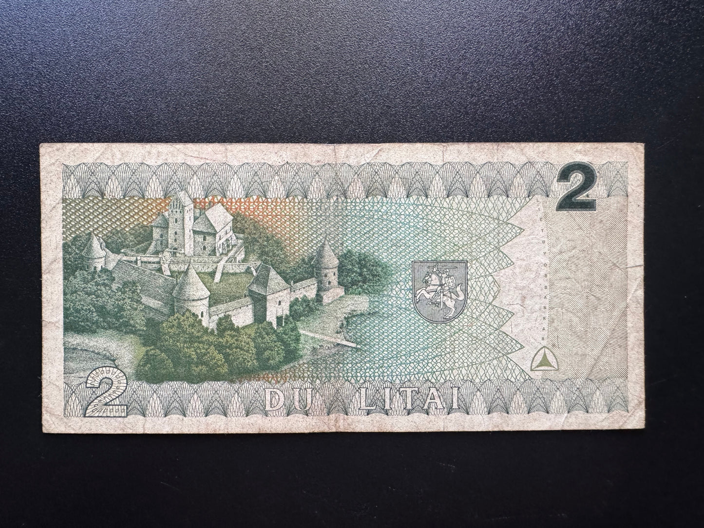 Lithuania 2 Litas Banknote 1993 Old Circulated Paper Money Bank Bill P-54
