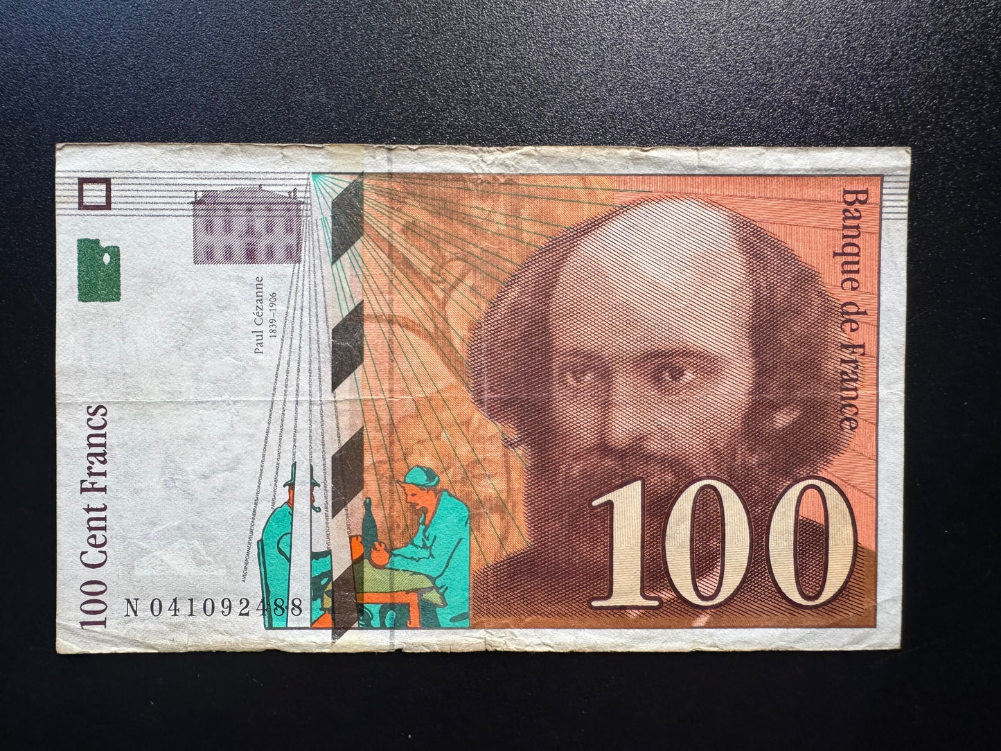 France 100 Franc Banknote 1998 old Circulated Paper Money Bank Bill P-158 Note