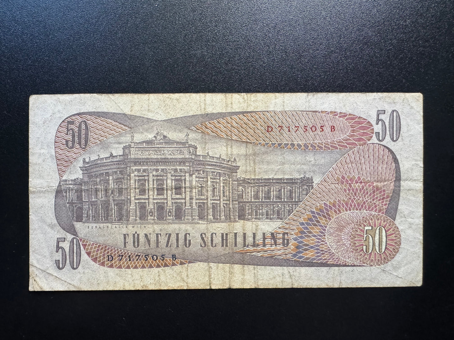 Austria 50 Schilling Banknote 1970 old Circulated Paper Money Bank Bill P-143
