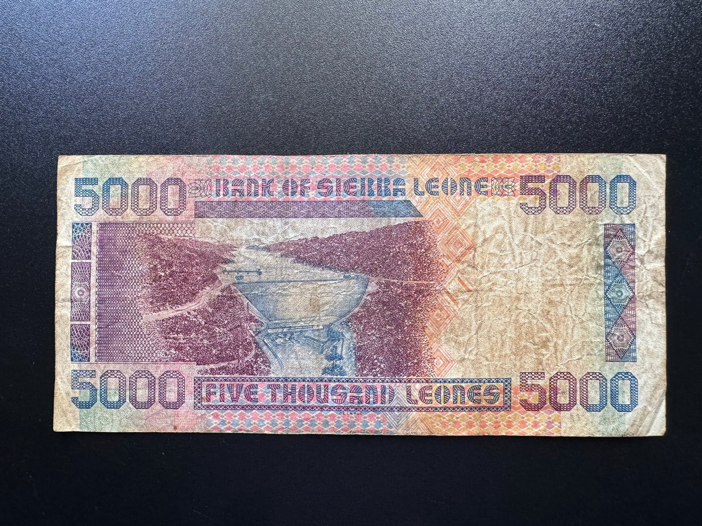 Sierra Leone 5000 Leones Old Banknote 2003 Old Circultad Paper Bank Bill P-27b