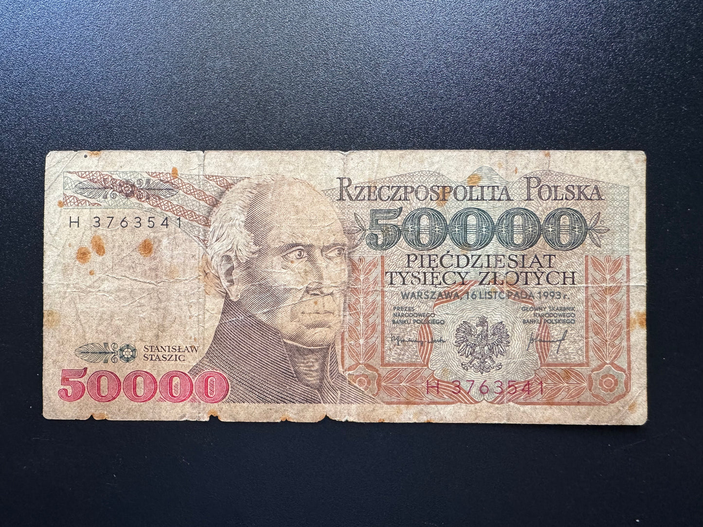 Poland 50000 Zloty Banknote 1993 Old Circulated Paper Bank Bill P-159