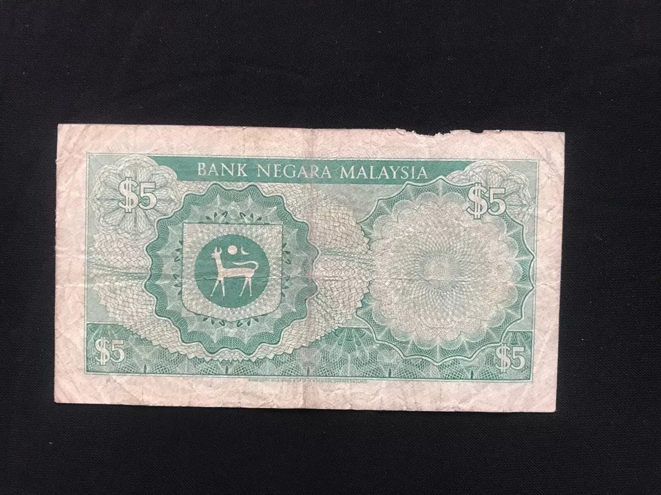 Malaysia 1, 5, 10, 50, 100 Ringgit Banknotes 1967 Old Circulated First Issue Rare Full Set 5Pcs