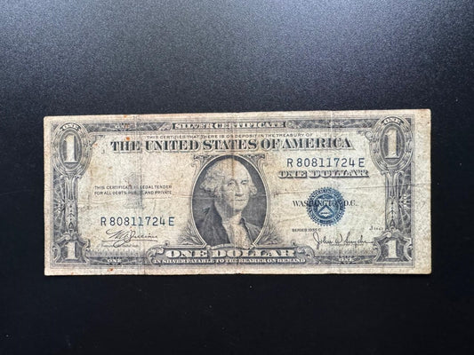 USA US $1 Dollar 1935-C SILVER CERTIFICATE Top Edge Printing Error Rare Banknote