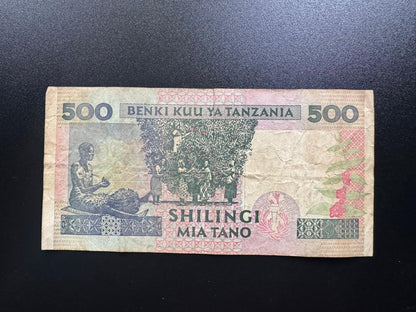 Tanzania 500, 5000, 10 000 Shillings Banknotes 1997 Old Circulated Paper Bank Bills 3Pcs/Lot