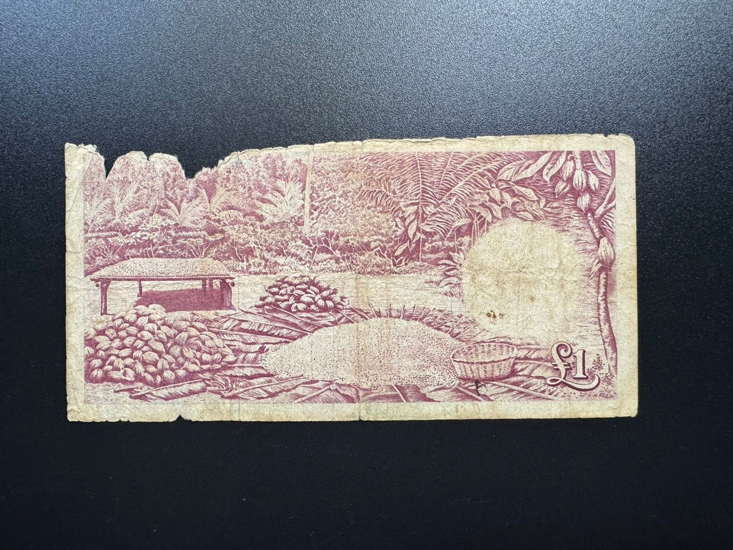 Ghana 1 Pound Banknote 1959 Old Circulated Paper Money Bank Bill P-2