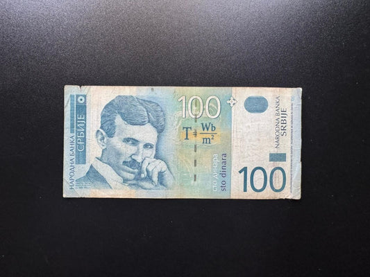 Serbia 100 Dinara Banknote 2003 Old Circulated Paper Money Bank Bill P-41
