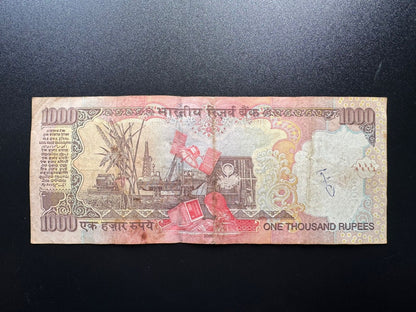 India 1000 Rupees Banknote 2006 Old Circulated Paper Money Bank Bill P-100e