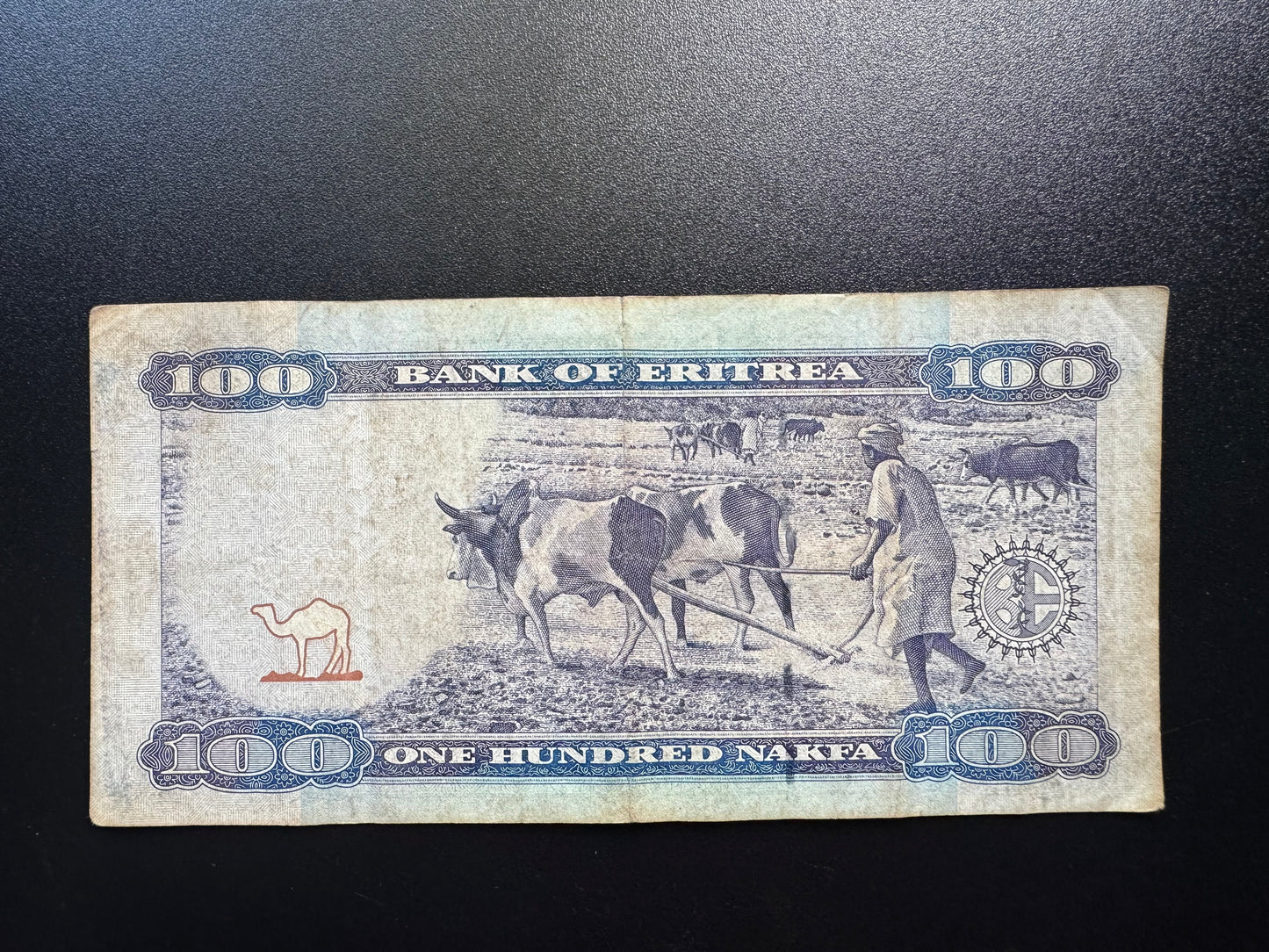 Eritrea 100 Nakfa Banknote 2004 Old Circulated Paper Money Bank Bills p-8