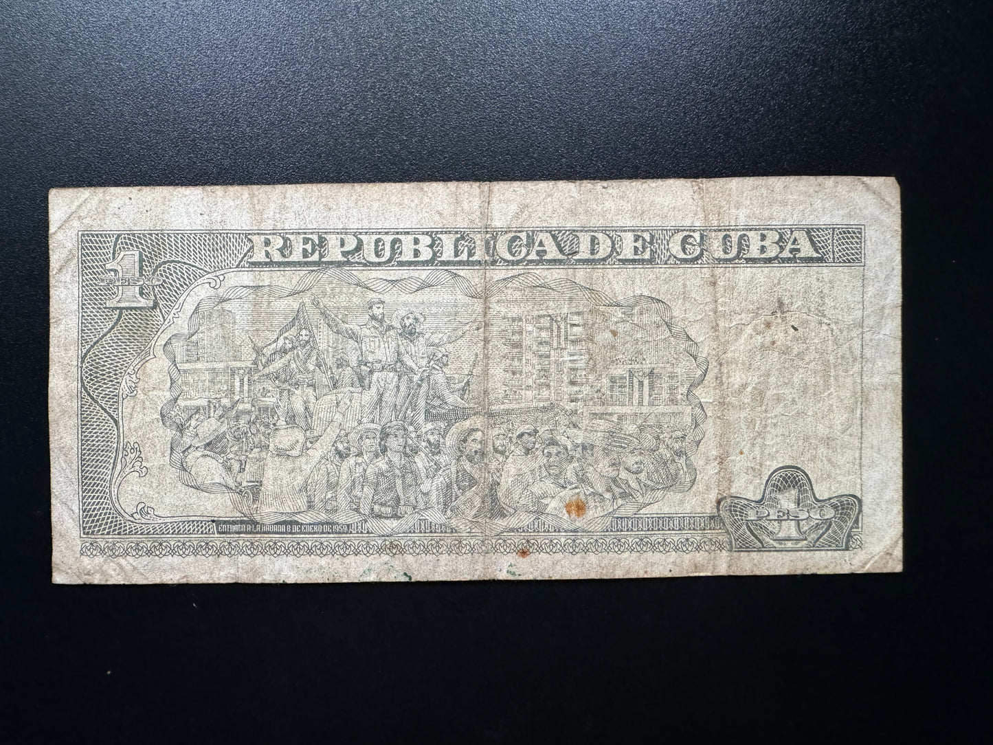 Cuba 1 Peso Banknote 2007 Old Circulated Banknote Bank Bill P- 128