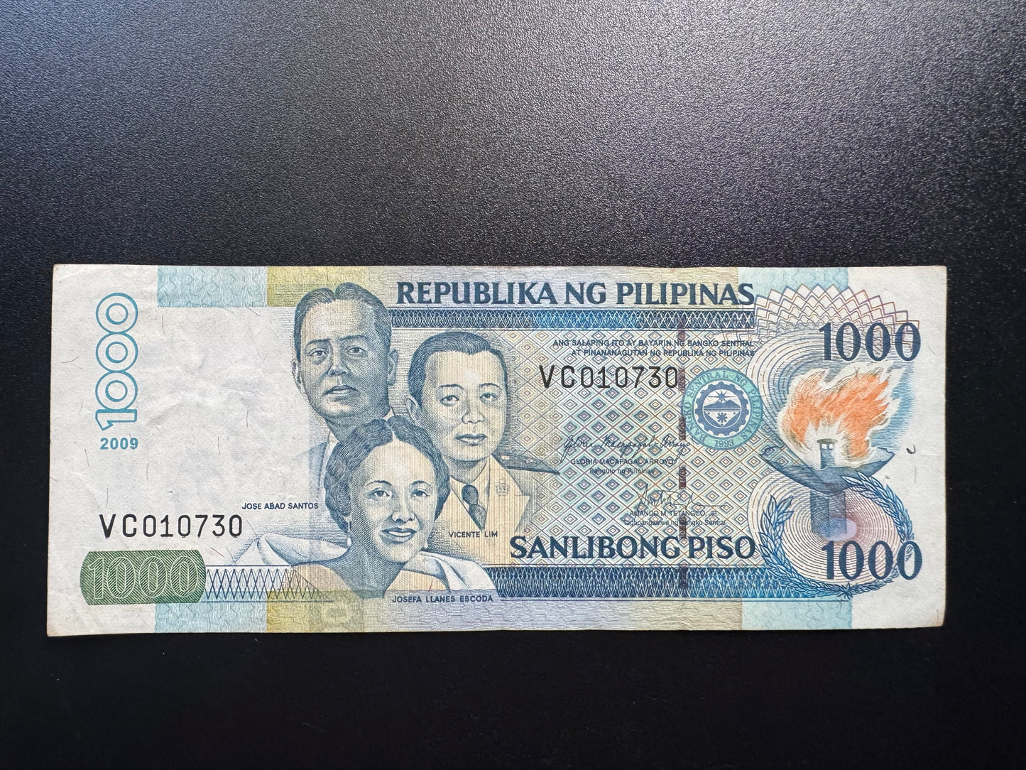 Philippines 1000 Pesos Banknote 2009 Old AUNC-VF Paper Money Bank Bill p-197b