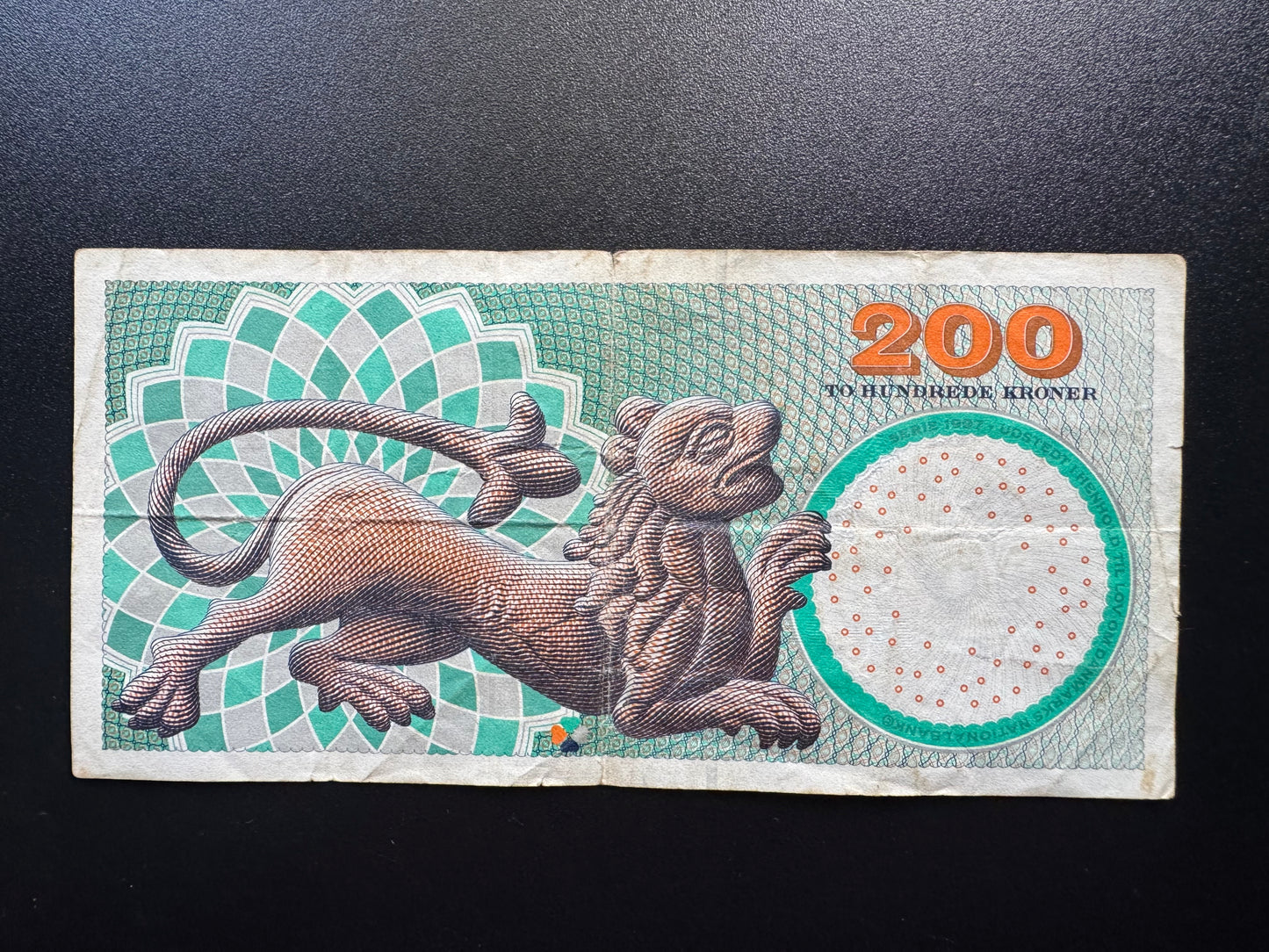 Denmark 200 Kroner Banknote 1997 Old Circulated Paper Money Bank Bill P-57a1