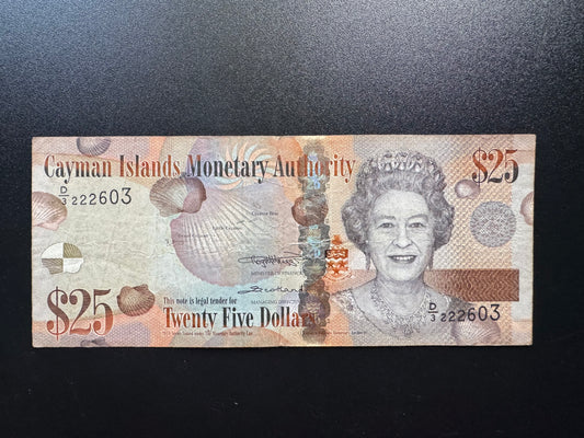 Cayman Islands 25 Dollars Banknote 2018 Circulated Paper Bank Bill P-41c