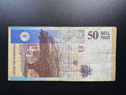 Colombia 50 MIL Pesos Banknote 2005 Old Circulated Paper Money Bank Bill P-455e