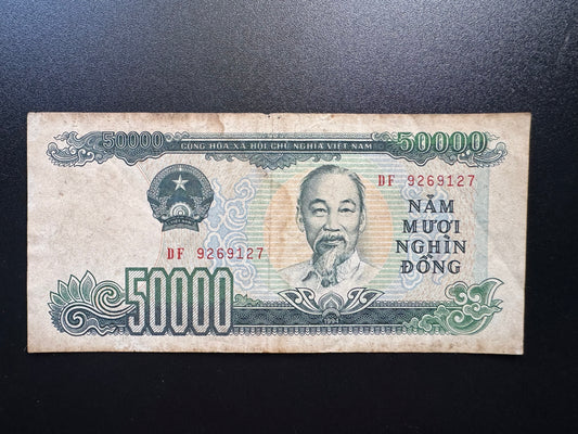 Vietnam 50000 Dong Banknote 1994 old Circulated Paper Money Bank Bills P-116