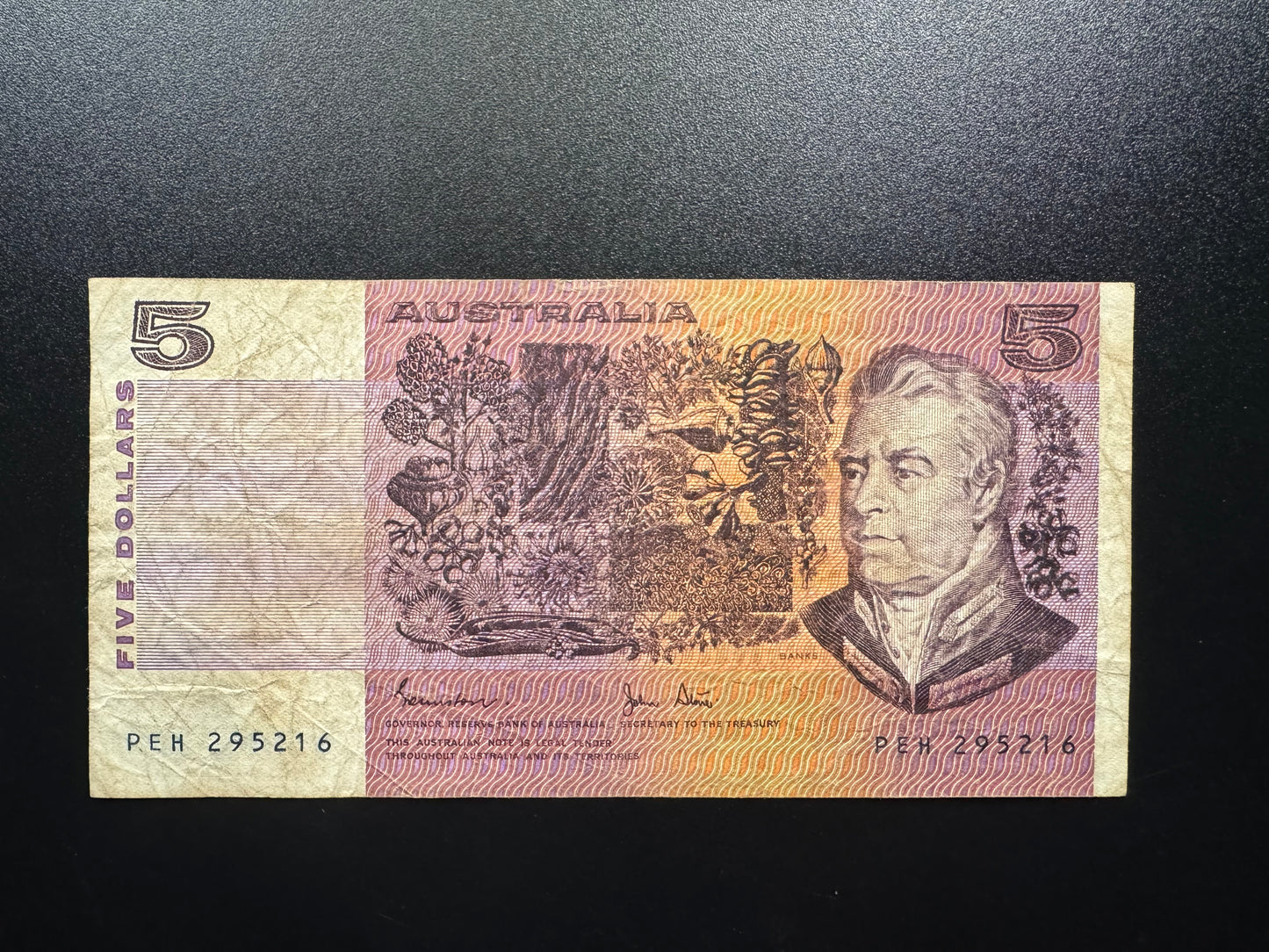 Australia 5 Dollars Banknote ND (1974-1991) Old Circulated Bank Bill P-44d