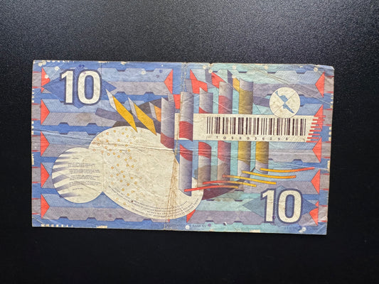 Netherlands 10 Guldens Banknote 1997 Old Circulated Paper Money Bank Bills P-99