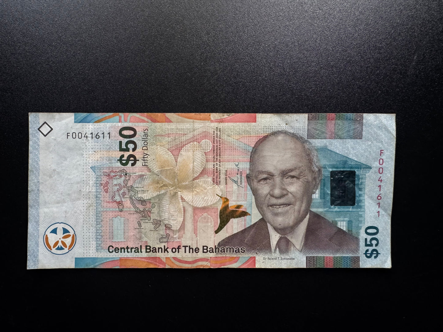 Bahamas 50 Dollars Banknote 2019 Circulated Paper Money Bank Bill P-w81