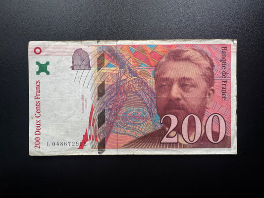 France 200 Franc Banknote 1996 old Circulated Paper Money Bank Bill P-159b