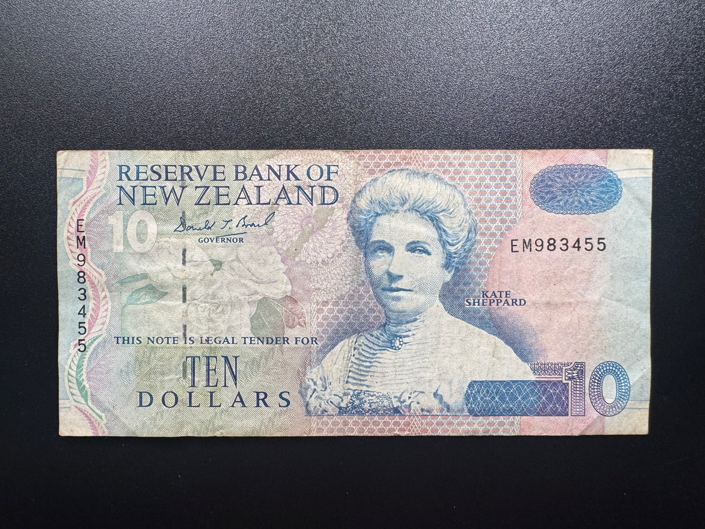 New Zealand 10 Dollars Banknote 1992 ND Old Circulated Paper Bank Bill P-178