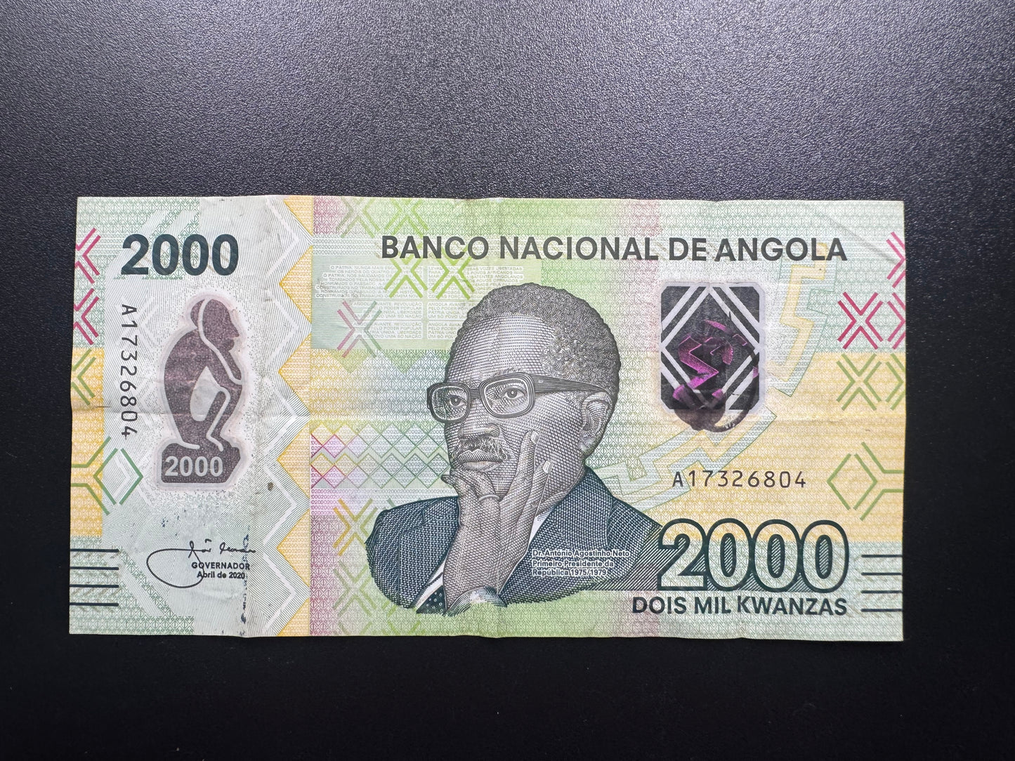 Angola 2000 Kwanzas Banknote 2020 VF A-Prefix Paper Bank Bill P-W16