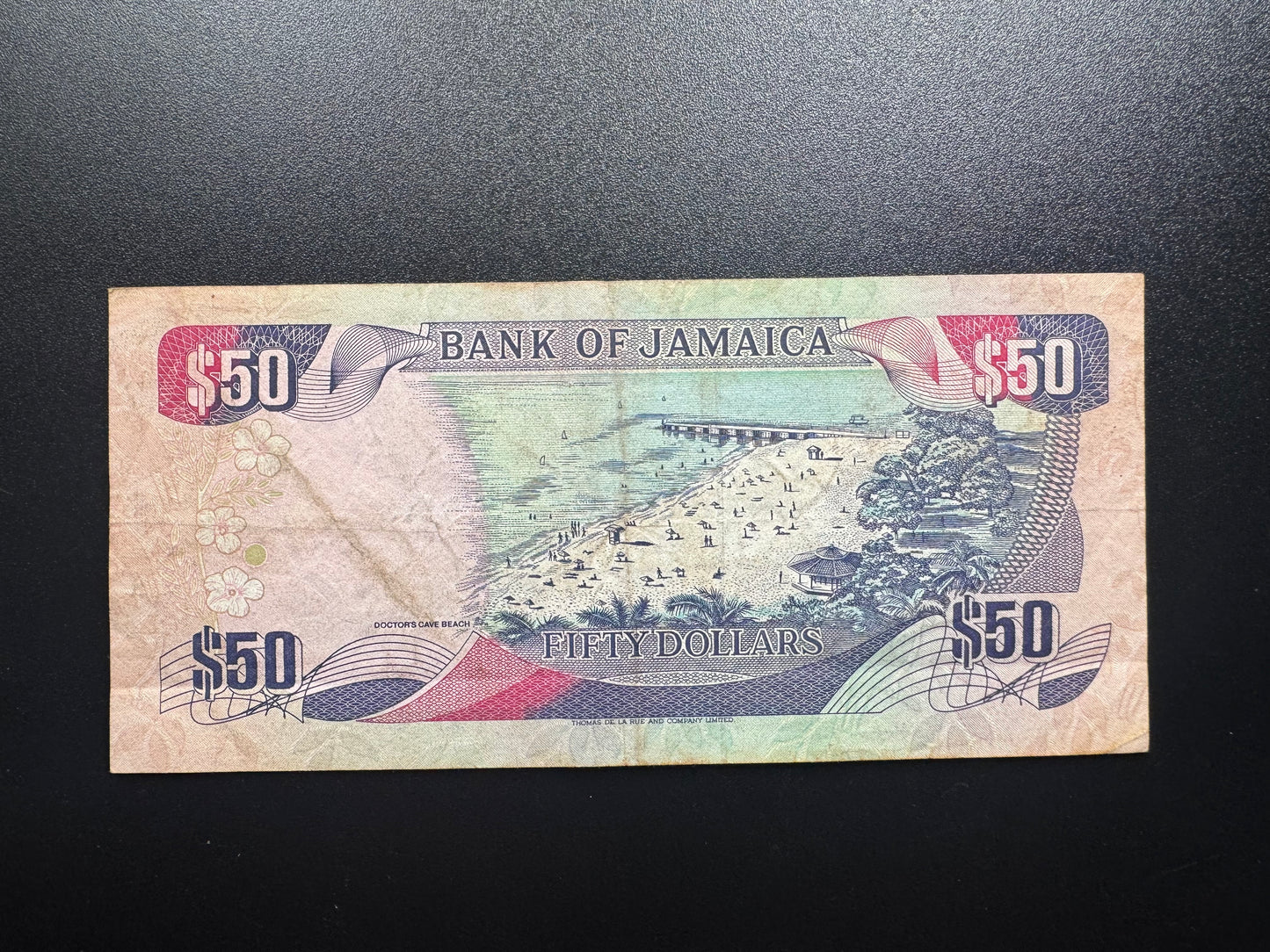 Jamaica 50 Dollars Banknote 1995 Old S/N Fancy Number 88 77 78 Bill P-73c