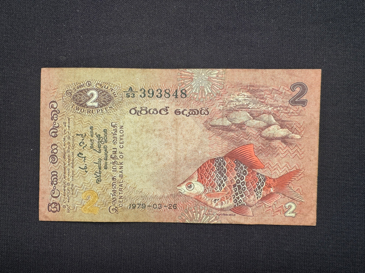 Ceylon 2-100 Rupees Banknotes 1979 Old fauna floral series Bills 6Pcs/ Full Set
