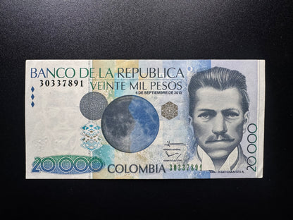 Colombia 20000 Pesos Banknote 2013 UNC Paper Money Bank Bills P-454