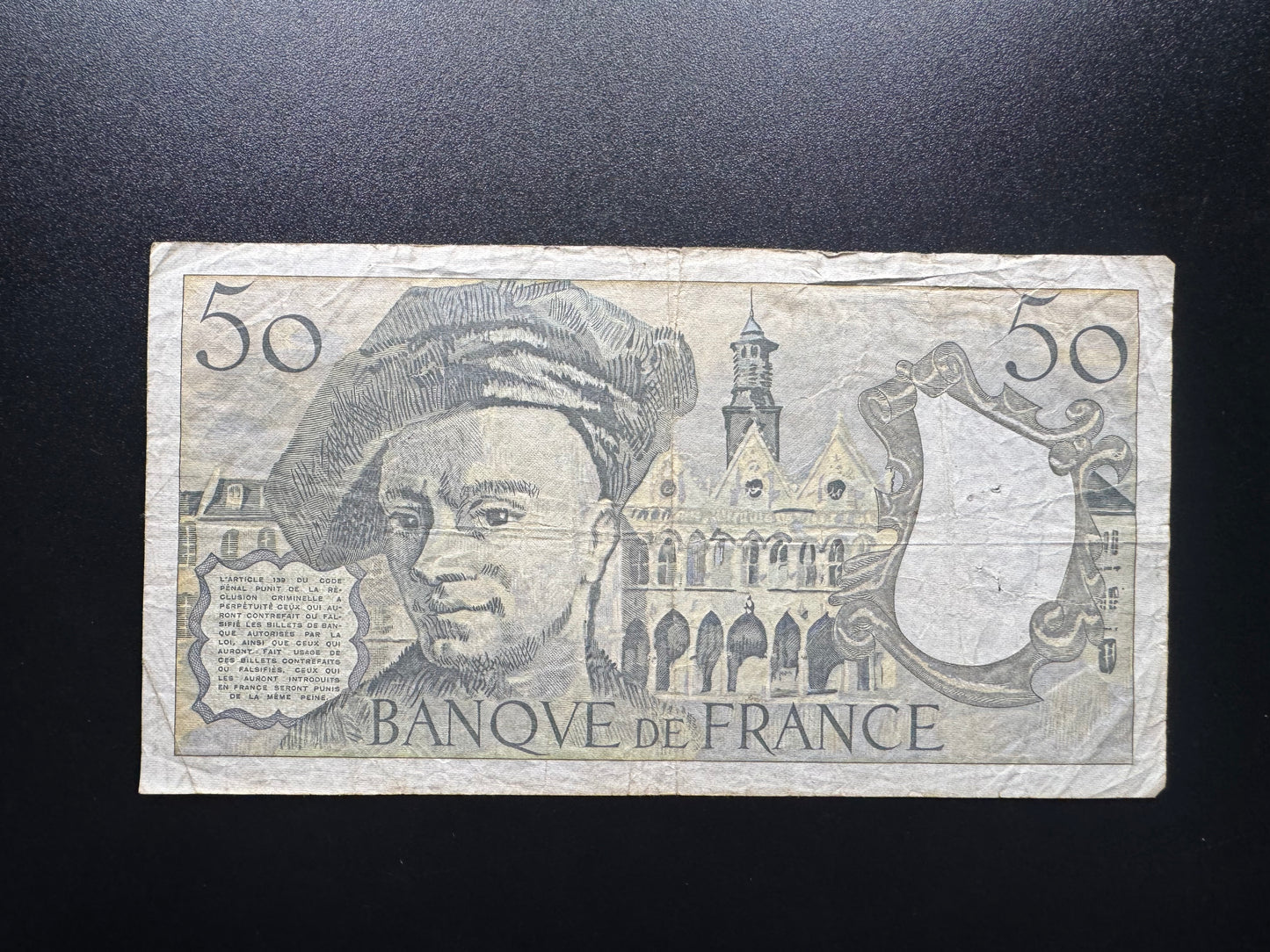 France 50 Franc Banknote 1991 old Circulated Paper Money Bank Bill Note P-152